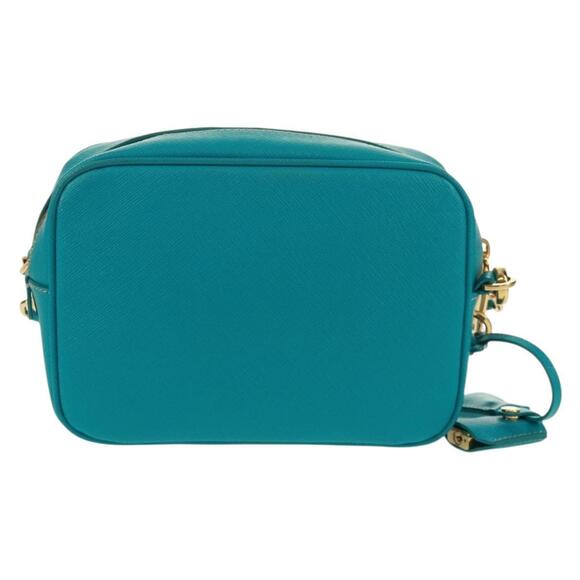 PRADA Shoulder Bag Safiano leather Turquoise Blue Gold Auth 159879SAV - Picture 2 of 16
